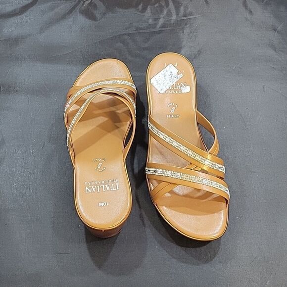 BRAND NEW ITALIAN SHOESMAKERS LOW WEDGE STYLE SLIP-ON SANDAL - Picture 14 of 14